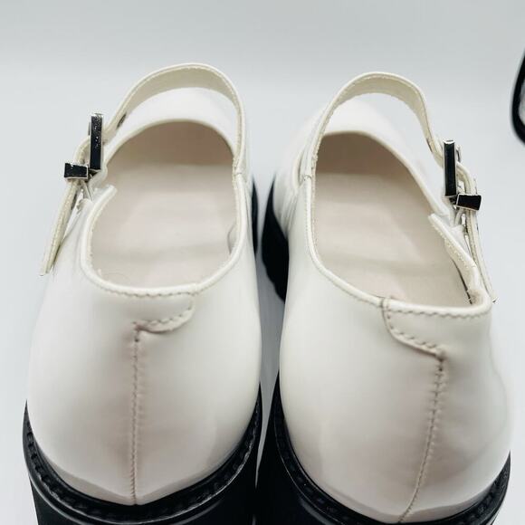 Jeffrey Campbell Cozza Mary Jane Platform Flat Womens 9 White Patent Leather Y2K - Picture 10 of 13